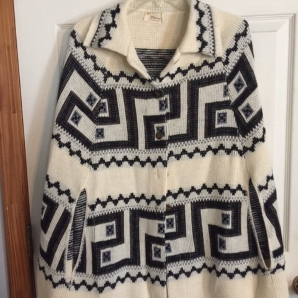 Vintage JC Penny Aztec Wrap/Shawl Women's Free Size